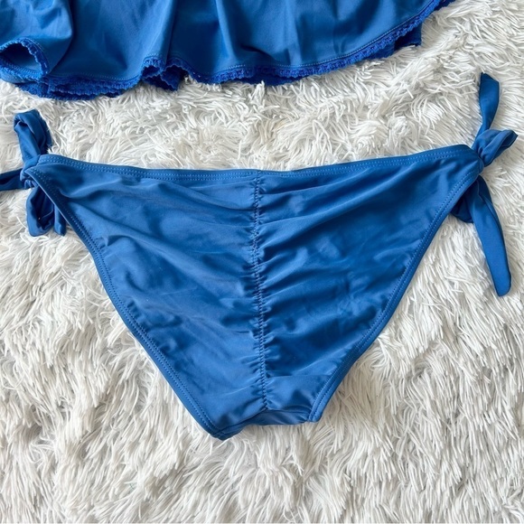 SHEKINI Off The Shoulder Sexy Low Waist Padding Bikini Two Piece Swimsuit Blue - Picture 6 of 13